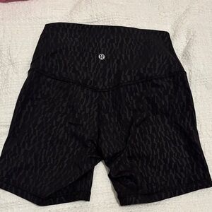 lululemon athletica Patterned Black Biker Shorts